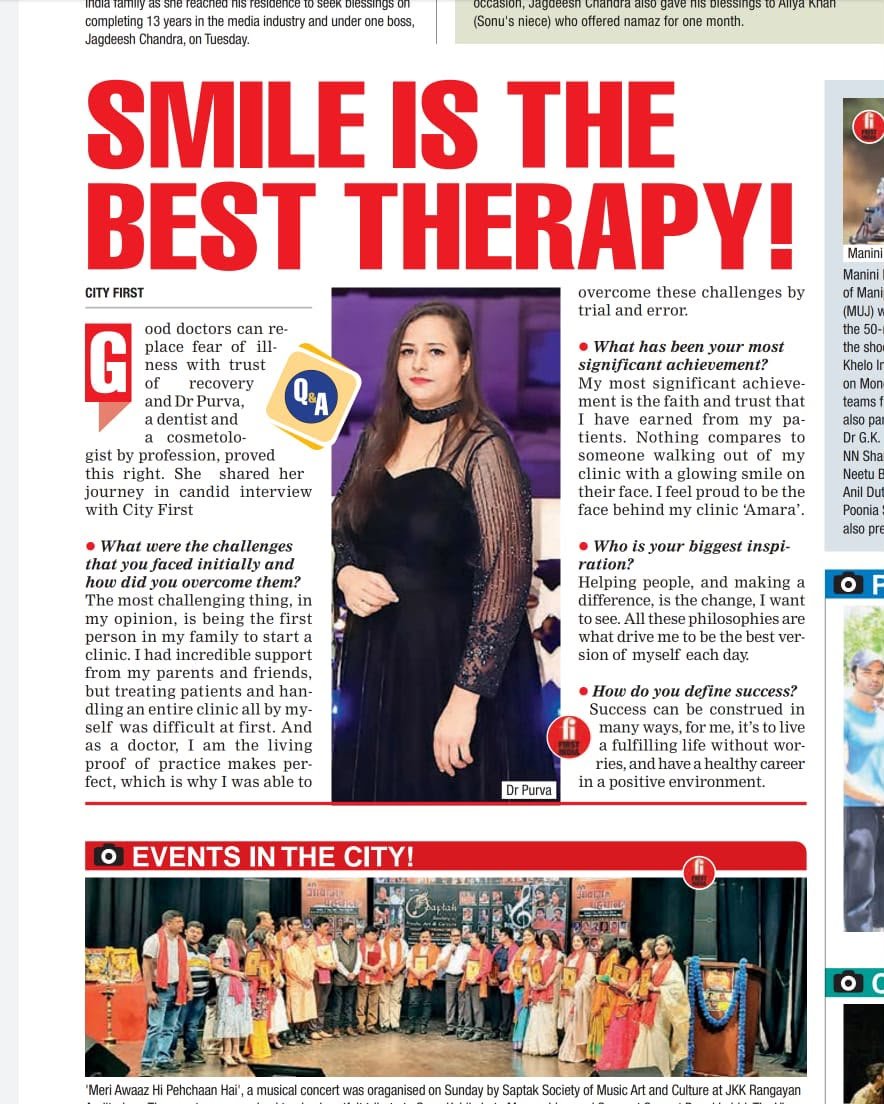 Dr. Purva interview feature in City First magazine
