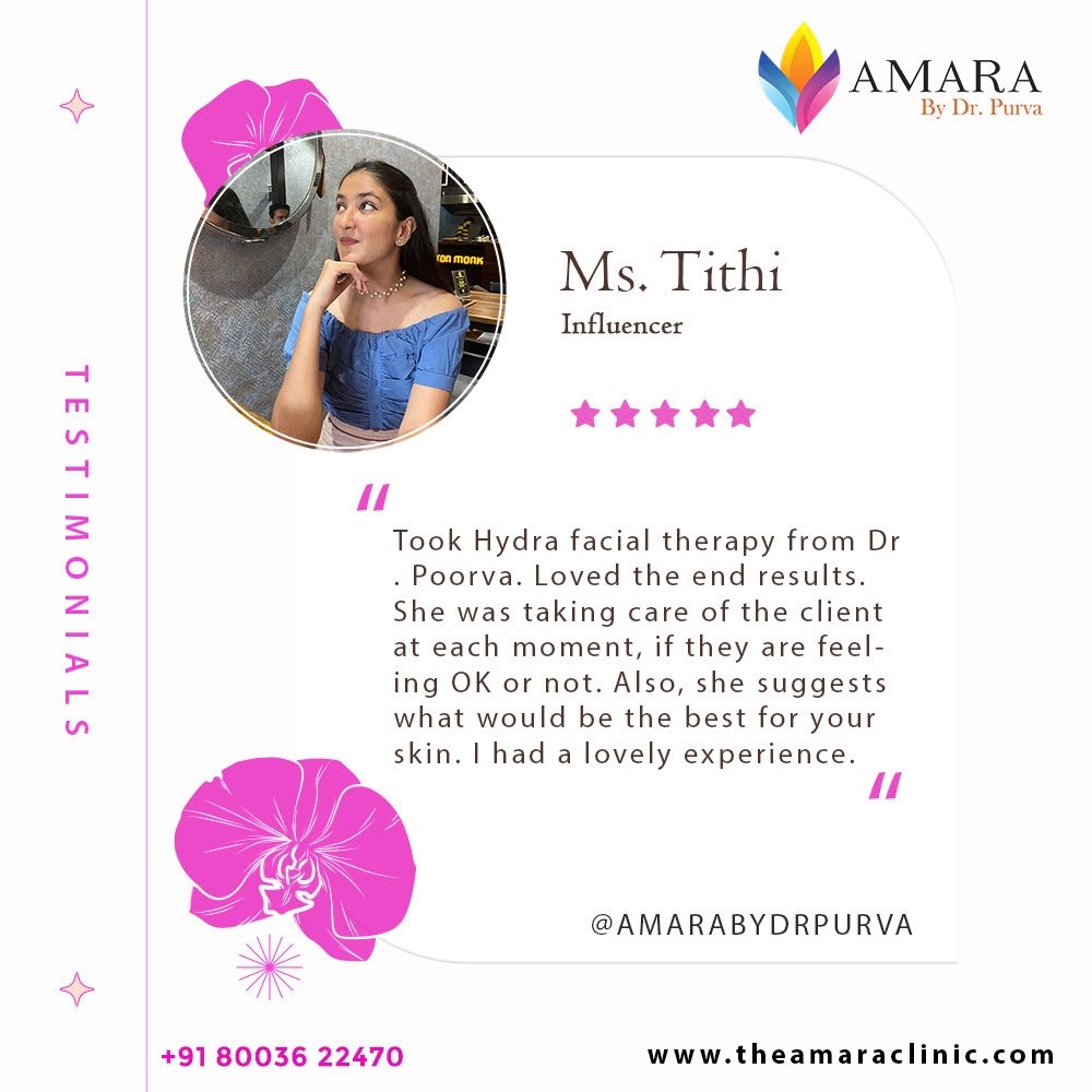 Testimonial card from Ms. Tithi, influencer