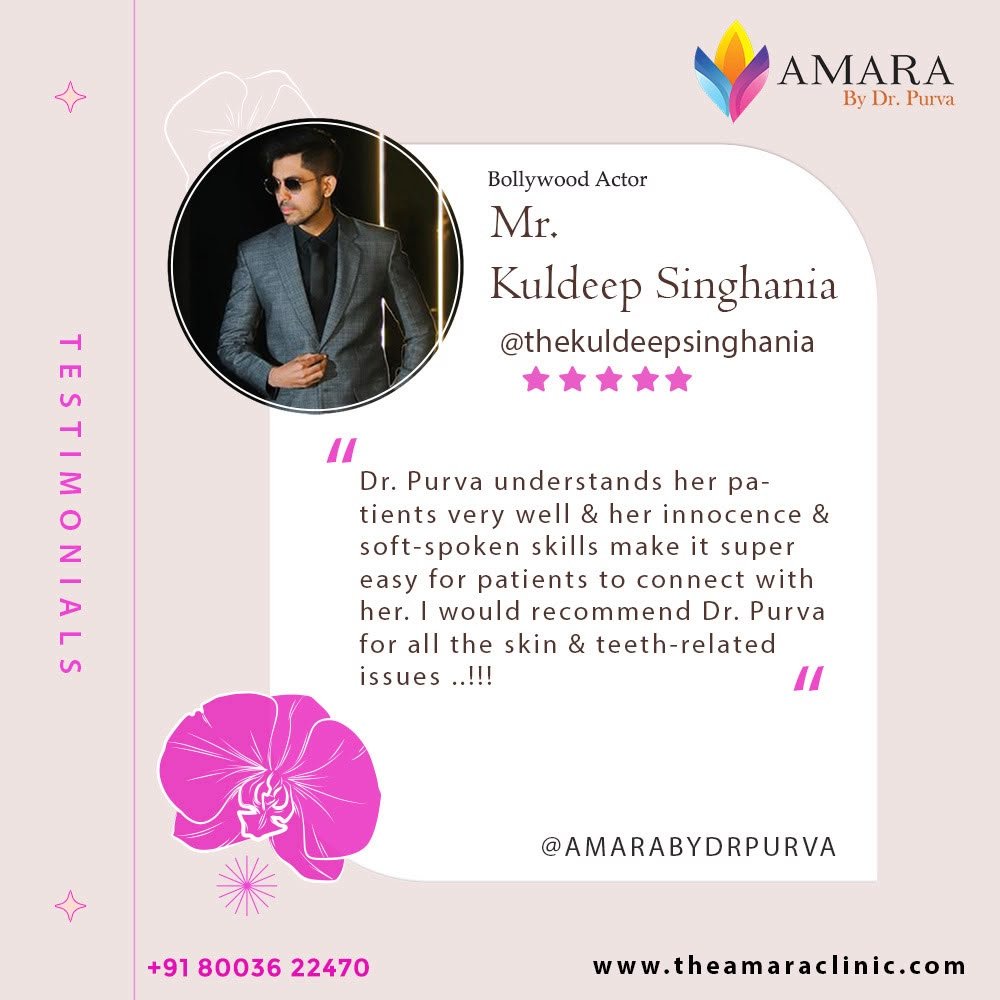 Testimonial card from Mr. Kuldeep Singhania, Bollywood actor